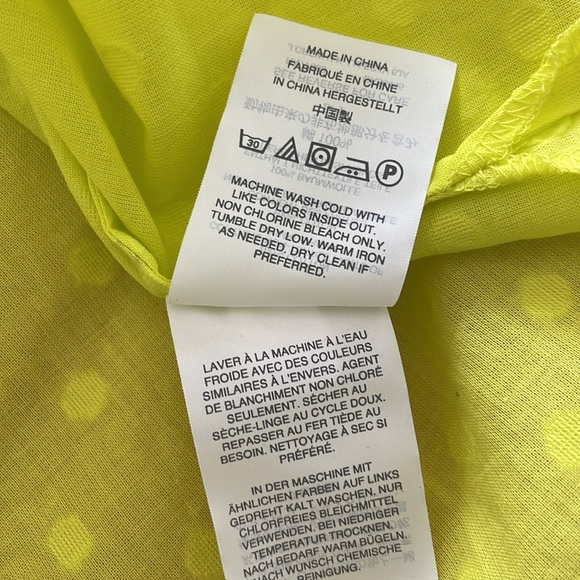 J. Crew Yellow Swiss Dot Keyhole Ruffle Sleeveless Shirt Blouse - Picture 10 of 10